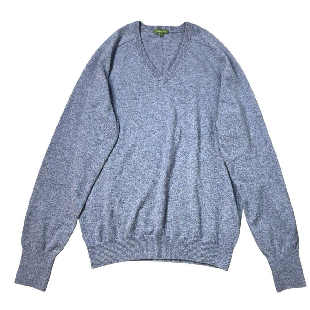 Sid Mashburn 100% Cashmere V-Neck Sweater Mens Size XL Blue Quiet Luxury Capsule